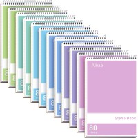 Alitte Steno Pad 6x9" Spiral Notebook – Gregg Ruled, Pastel Colors, 80 Sheets (Each)